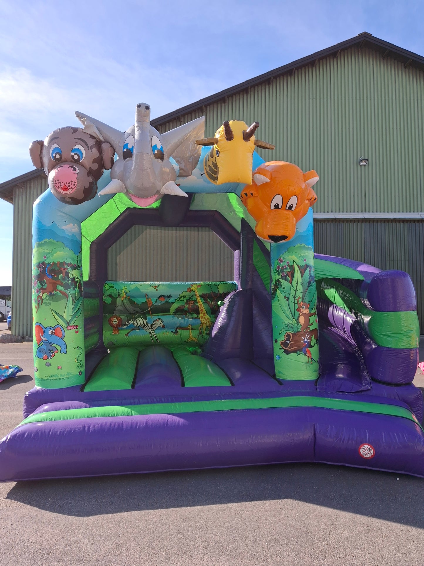 Junglebounce - hoppeborg med vilde dyr