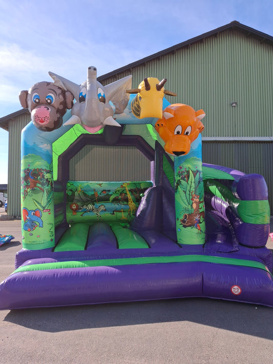 Junglebounce - hoppeborg med vilde dyr